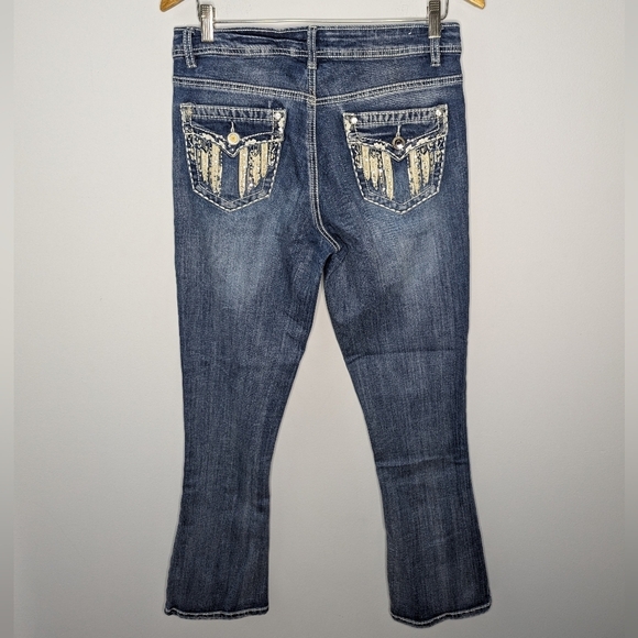 Rebel & Soul blinged sequin boot cut cowgirl Western jeans womans size 10 - Picture 6 of 9